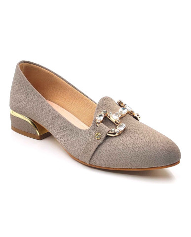 A-329: Balujas Women Grey Block Heel Bellies