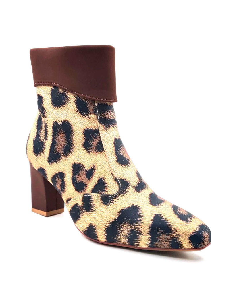 AR-00020: Balujas Women's Beige Lepoard Ankle Boot