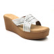 917: Balujas White Wedge Heel Ladies Slipper