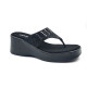 10515: Balujas Black Wedge Heel Ladies Slipper
