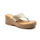 10515: Balujas Gold Wedge Heel Ladies Slipper