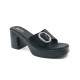 11016: Balujas Black Block Heel Slipper