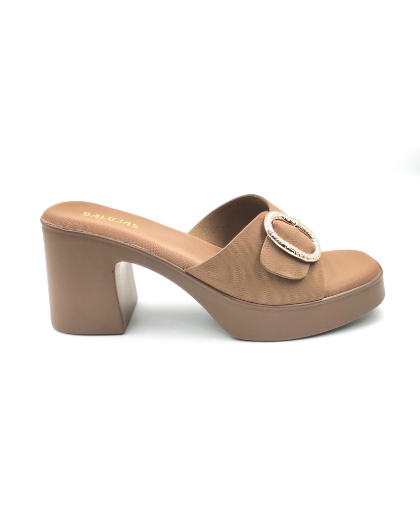 11016: Balujas Chiku Block Heel Slipper