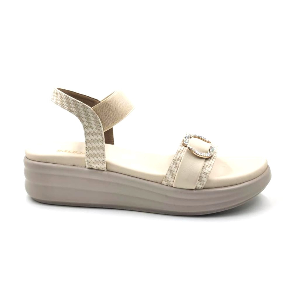 11392: Balujas Beige Wedge Heel Sandals