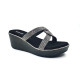 11519: Balujas Black Wedge Heel Slipper