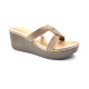 11519: Balujas Gold Wedge Heel Slipper