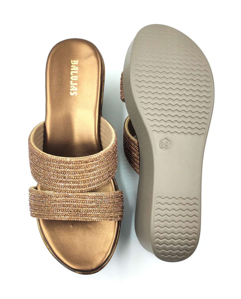 11521: Balujas Antic Wedge Heel Slipper