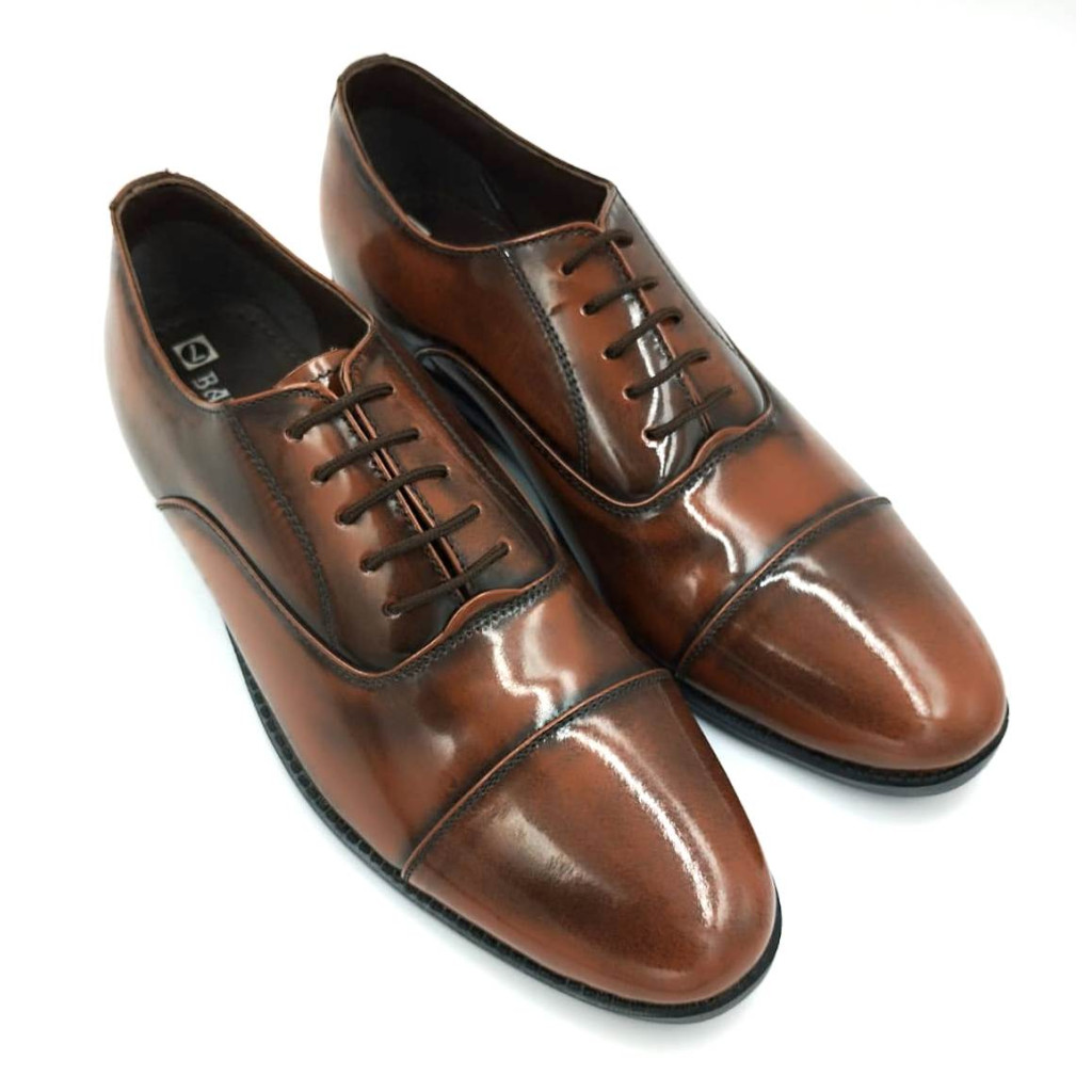 1029 : Balujas Tan Men's Oxford Leather Formal Shoes