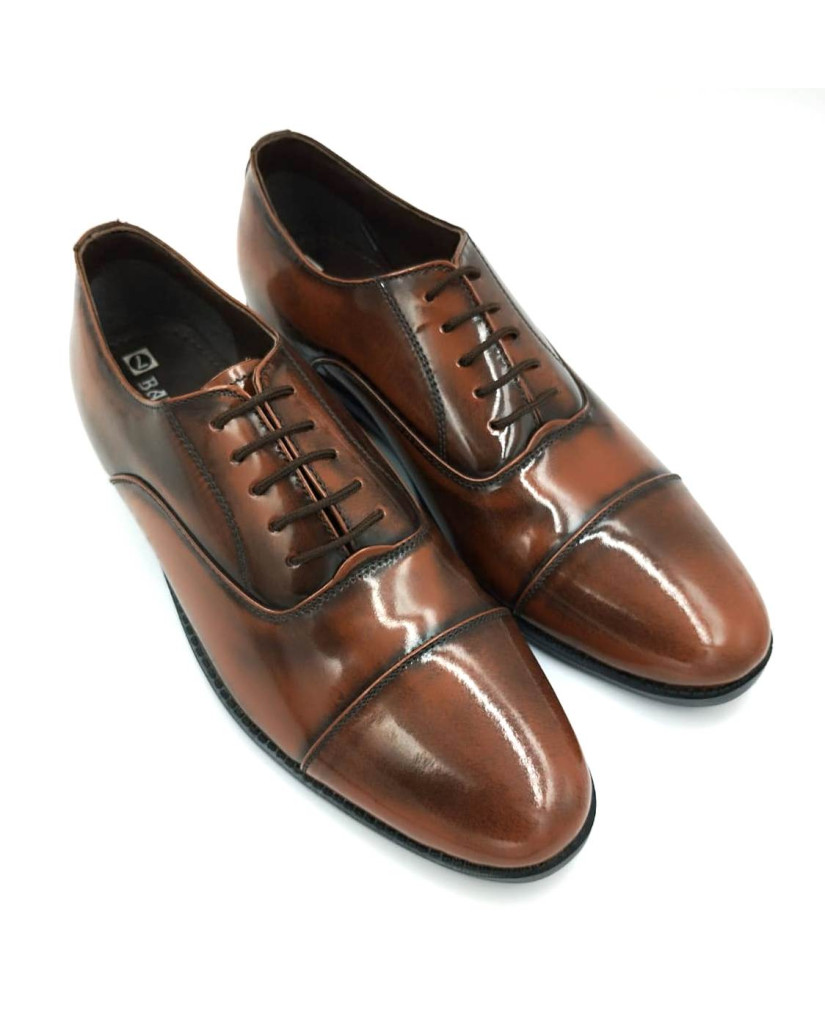 1029 : Balujas Tan Men's Oxford Leather Formal Shoes