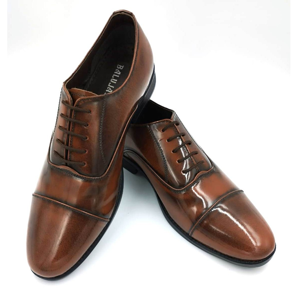 1029 : Balujas Tan Men's Oxford Leather Formal Shoes