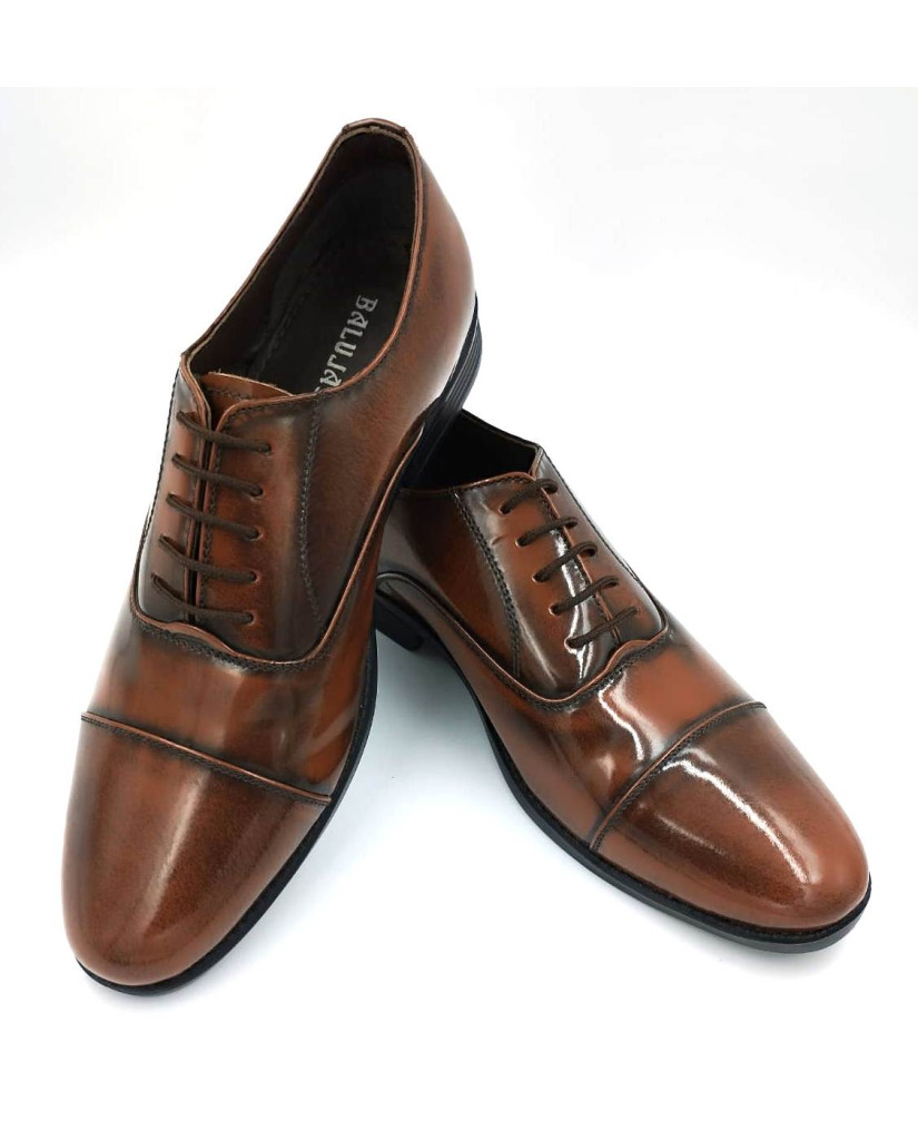 1029 : Balujas Tan Men's Oxford Leather Formal Shoes