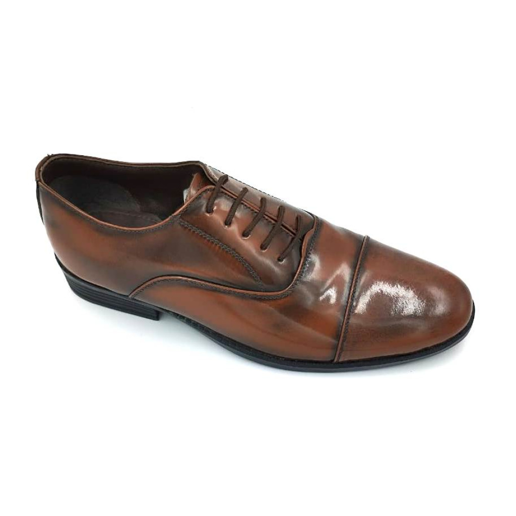 1029 : Balujas Tan Men's Oxford Leather Formal Shoes