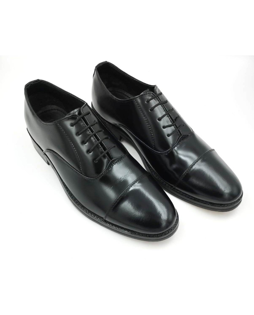1033 : Balujas Black Men's Oxford Leather Formal Shoes