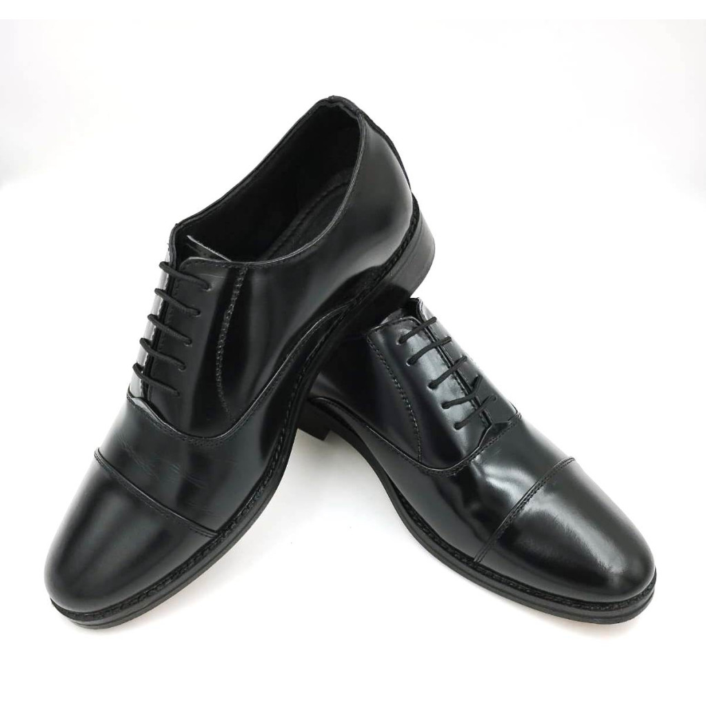 1033 : Balujas Black Men's Oxford Leather Formal Shoes