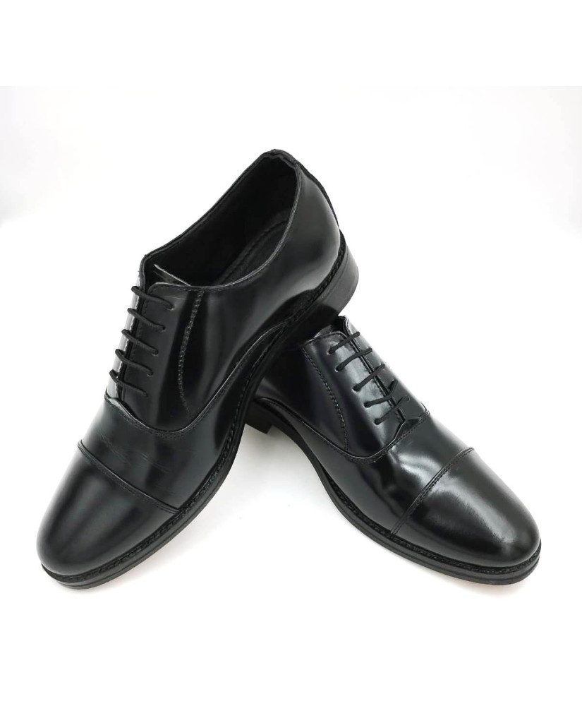 1033 : Balujas Black Men's Oxford Leather Formal Shoes