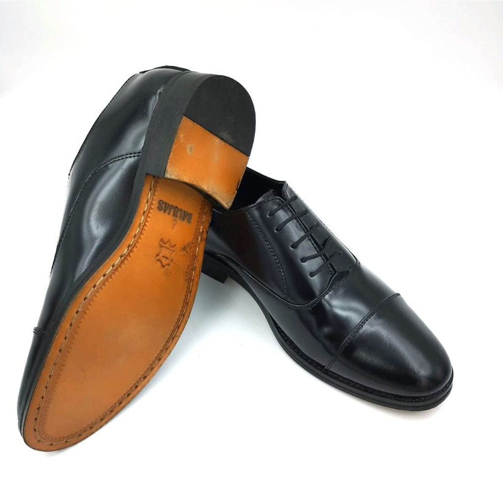 1033 : Balujas Black Men's Oxford Leather Formal Shoes