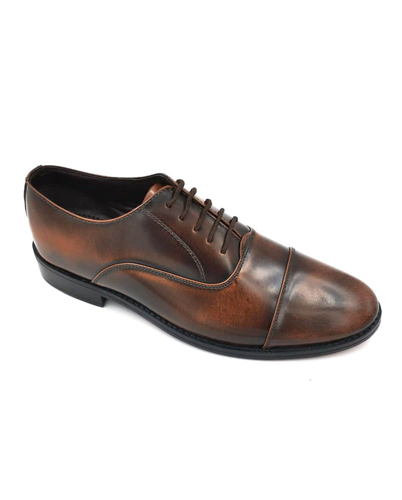 1033 : Balujas Tan Men's Oxford Leather Formal Shoes