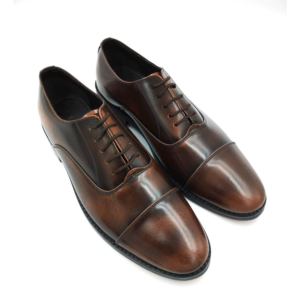 1033 : Balujas Tan Men's Oxford Leather Formal Shoes