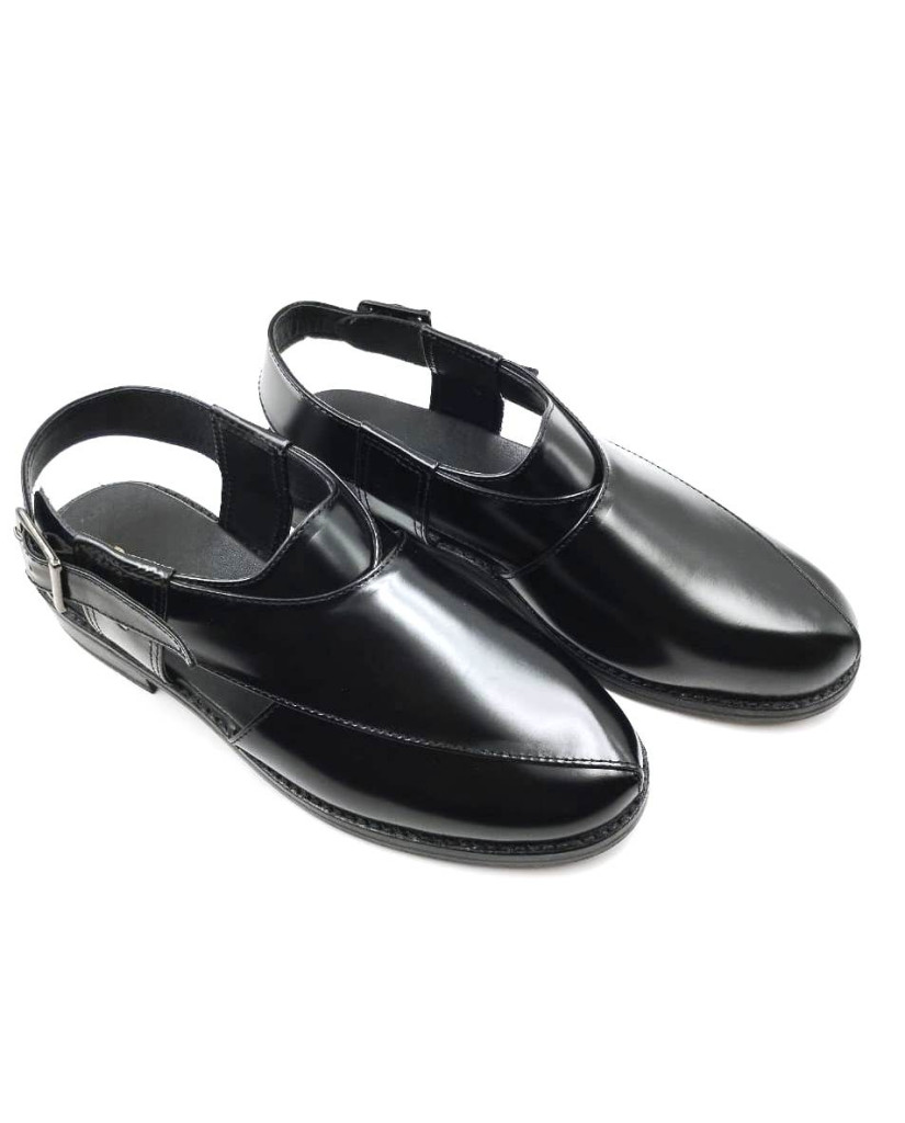 1055: Balujas Black Leather Peshawari