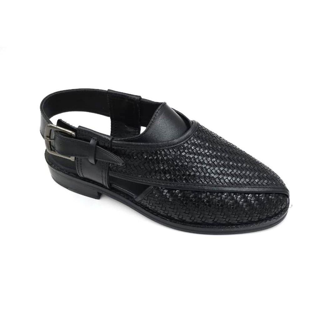 1075: Balujas Black Leather Peshawari (Matt)