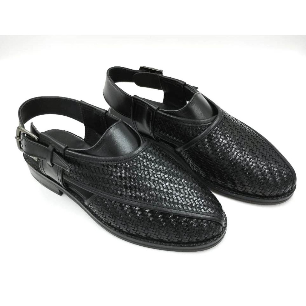 1075: Balujas Black Leather Peshawari (Matt)