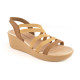 5025-011: Balujas Beige Wedge Heel Sandals