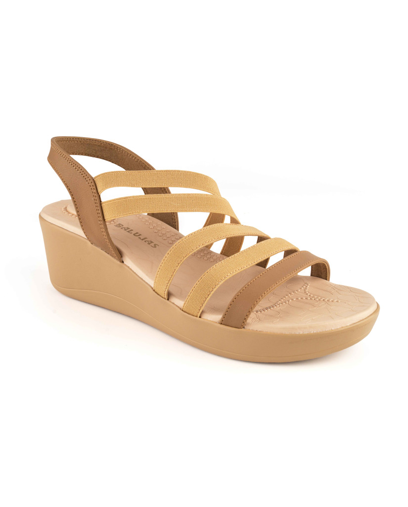 5025-011: Balujas Beige Wedge Heel Sandals