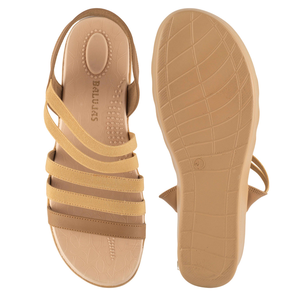 5025-011: Balujas Beige Wedge Heel Sandals