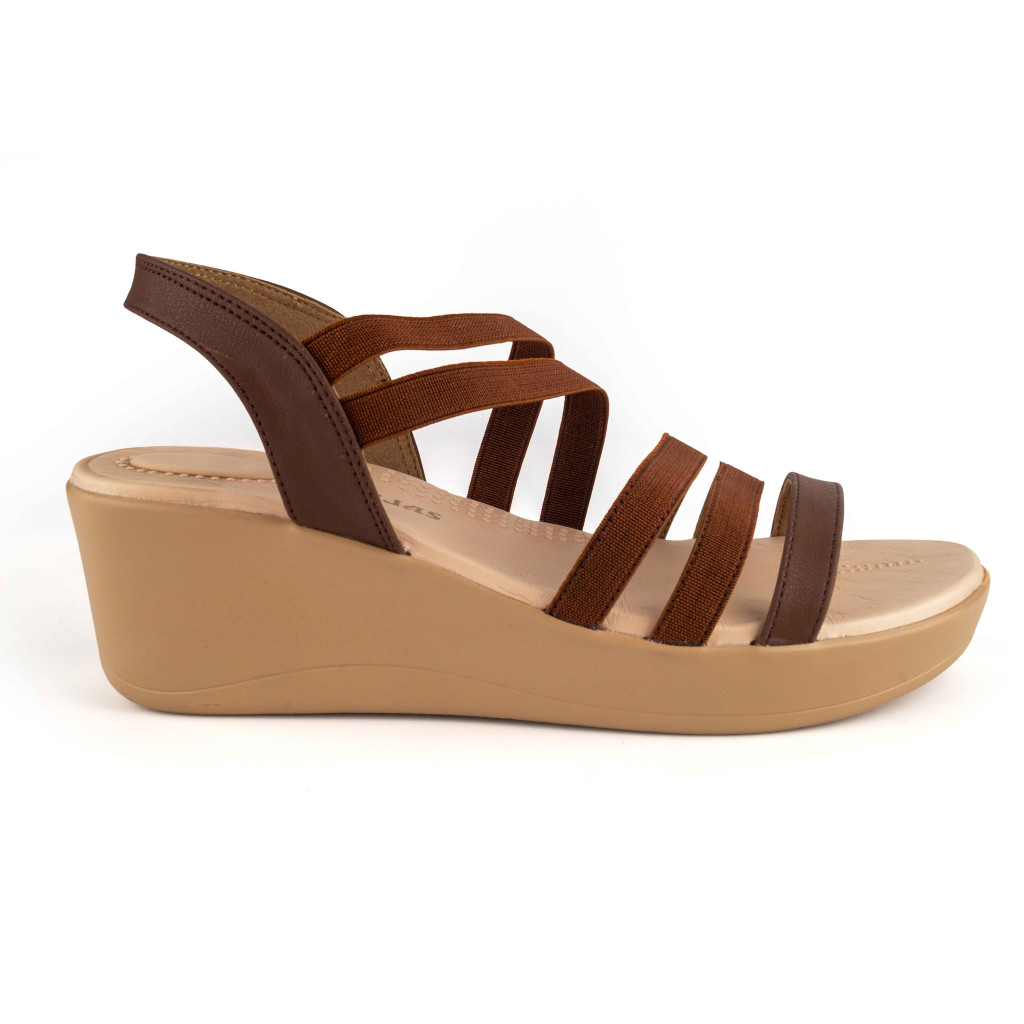 5025-011: Balujas Brown Wedge Heel Sandals