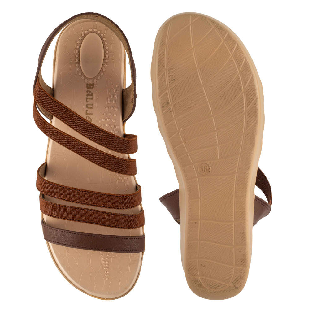 5025-011: Balujas Brown Wedge Heel Sandals