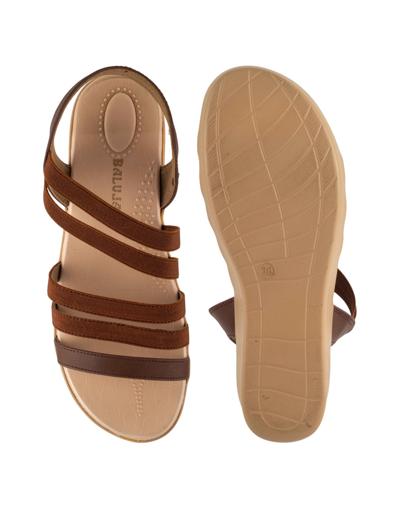 5025-011: Balujas Brown Wedge Heel Sandals