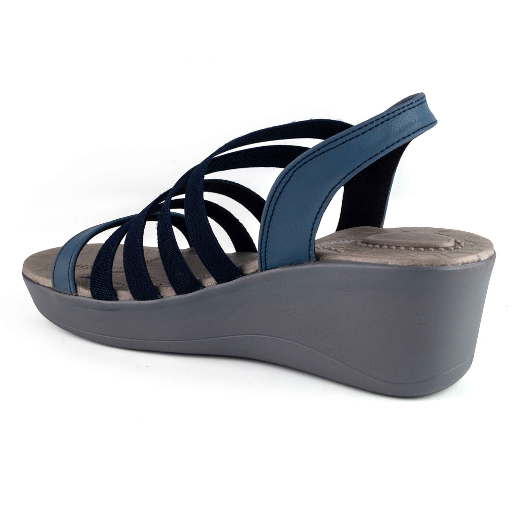 5025-011: Balujas Navy Blue Wedge Heel Sandals