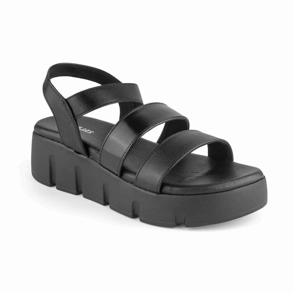 5409: Balujas Black Wedge Heel Sandals