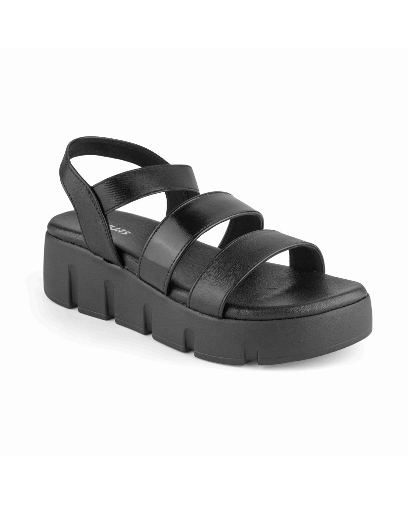 5409: Balujas Black Wedge Heel Sandals