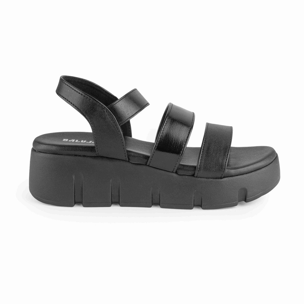 5409: Balujas Black Wedge Heel Sandals