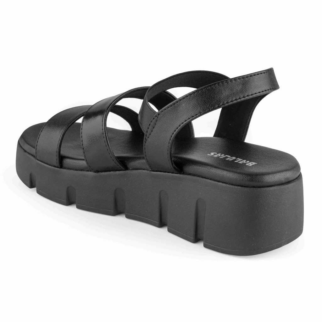 5409: Balujas Black Wedge Heel Sandals