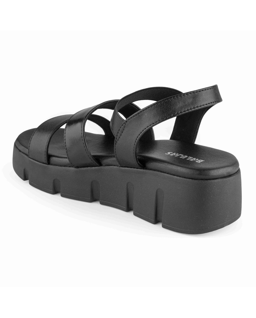 5409: Balujas Black Wedge Heel Sandals