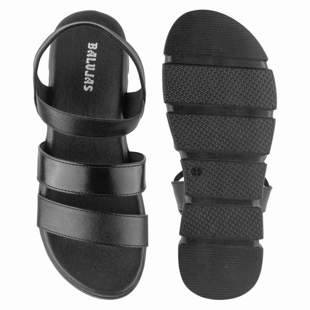 5409: Balujas Black Wedge Heel Sandals