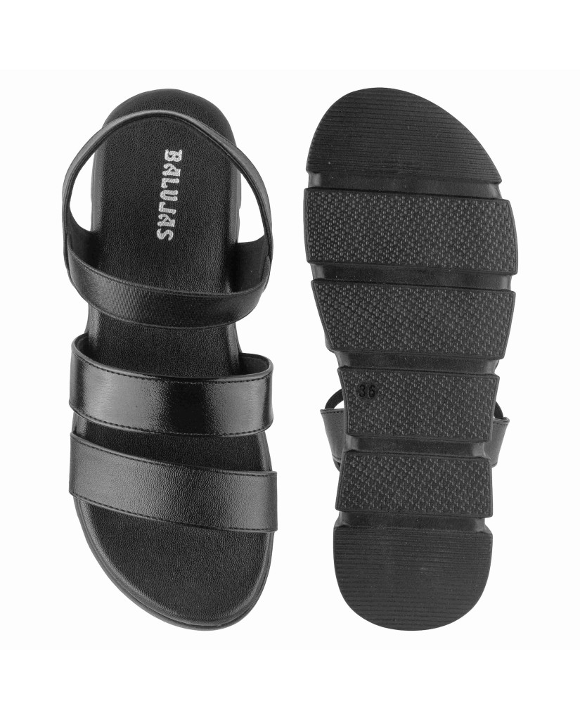 5409: Balujas Black Wedge Heel Sandals