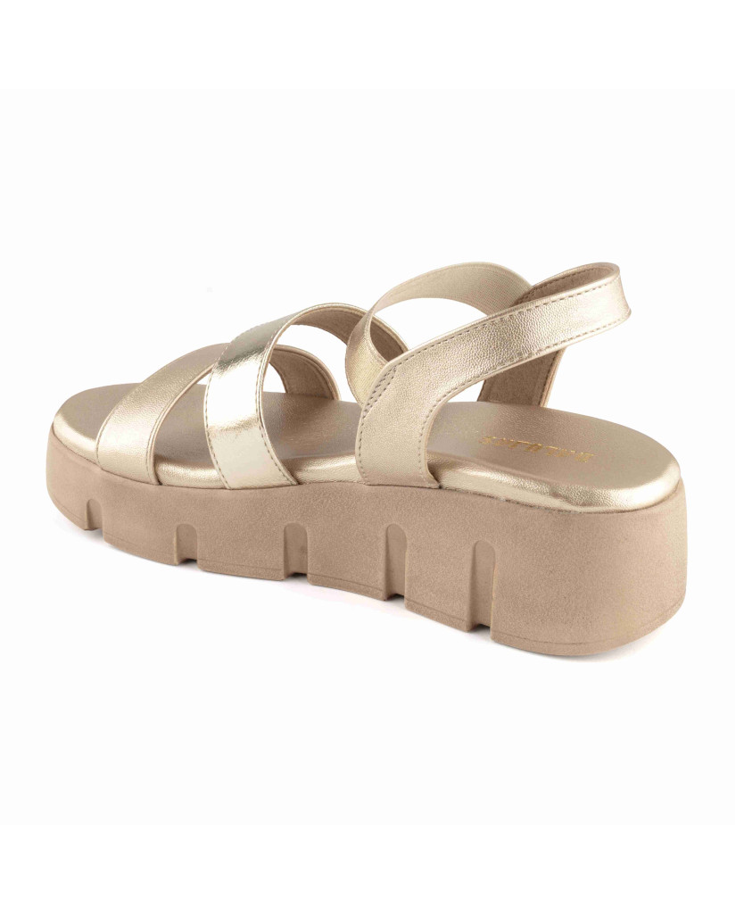 5409: Balujas Gold Wedge Heel Sandals