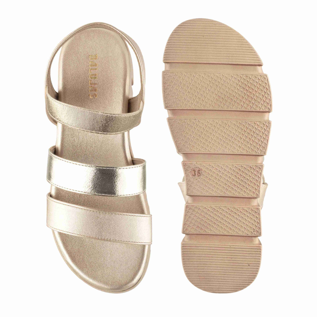 5409: Balujas Gold Wedge Heel Sandals