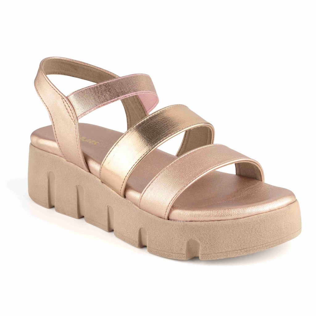 5409: Balujas Rose Gold Wedge Heel Sandals