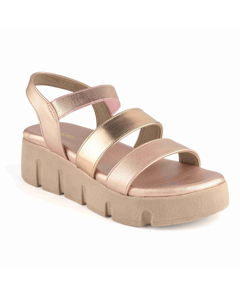 5409: Balujas Rose Gold Wedge Heel Sandals