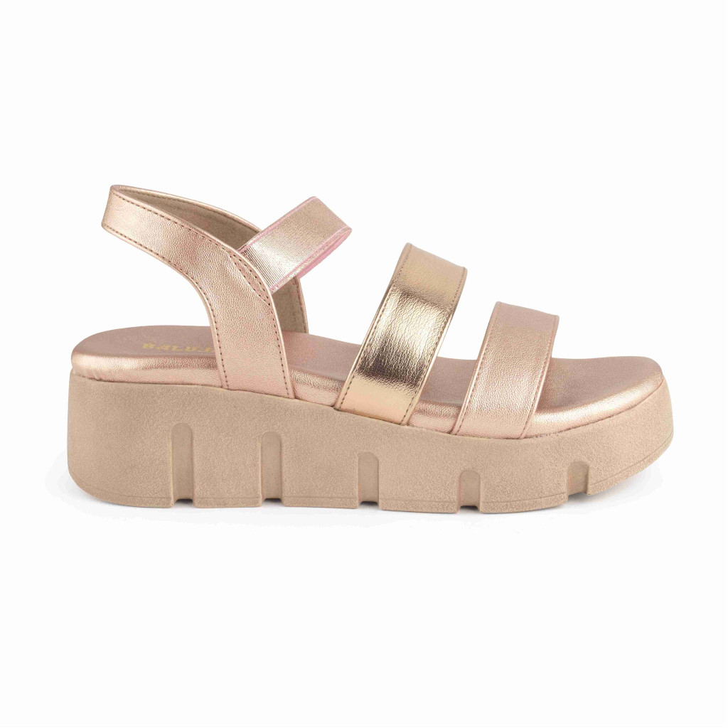 5409: Balujas Rose Gold Wedge Heel Sandals