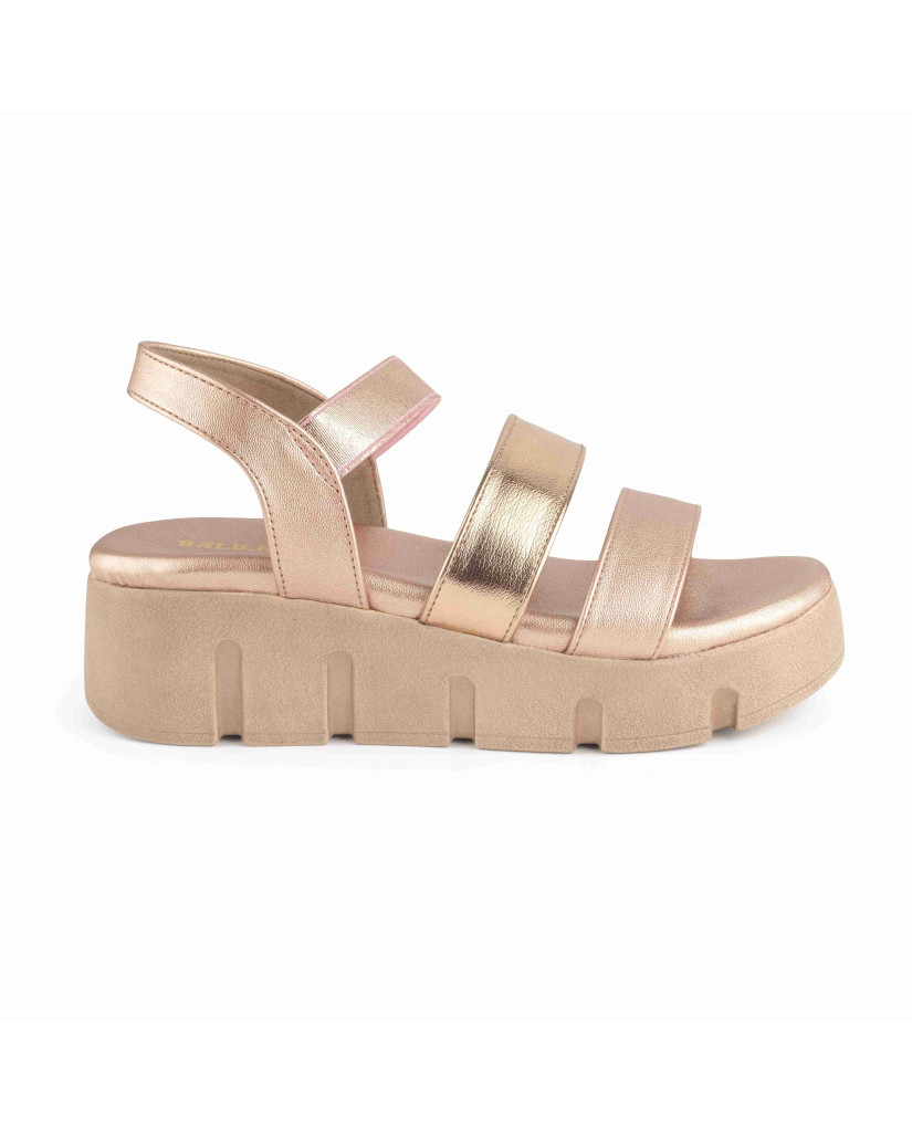 5409: Balujas Rose Gold Wedge Heel Sandals