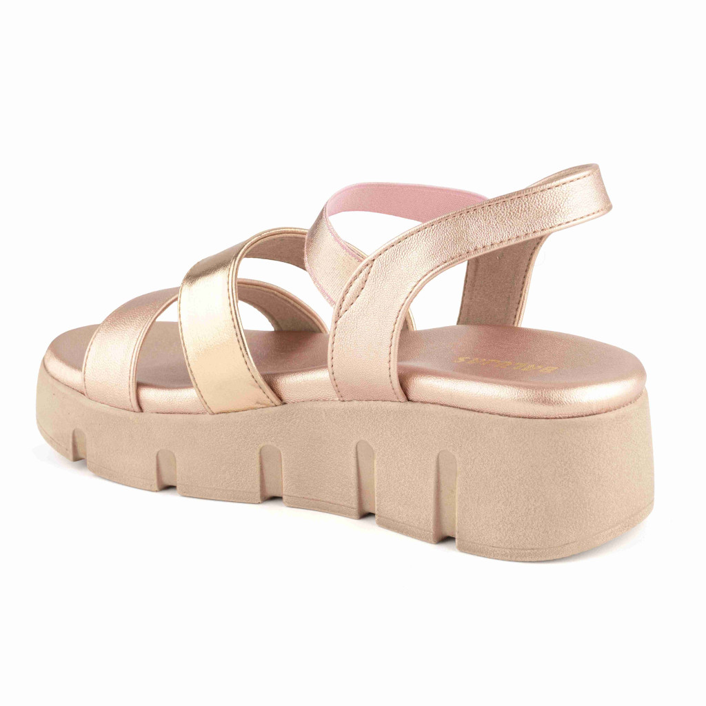 5409: Balujas Rose Gold Wedge Heel Sandals