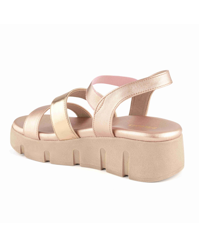 5409: Balujas Rose Gold Wedge Heel Sandals