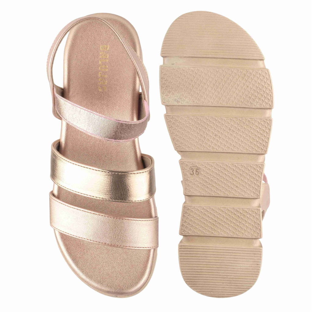 5409: Balujas Rose Gold Wedge Heel Sandals