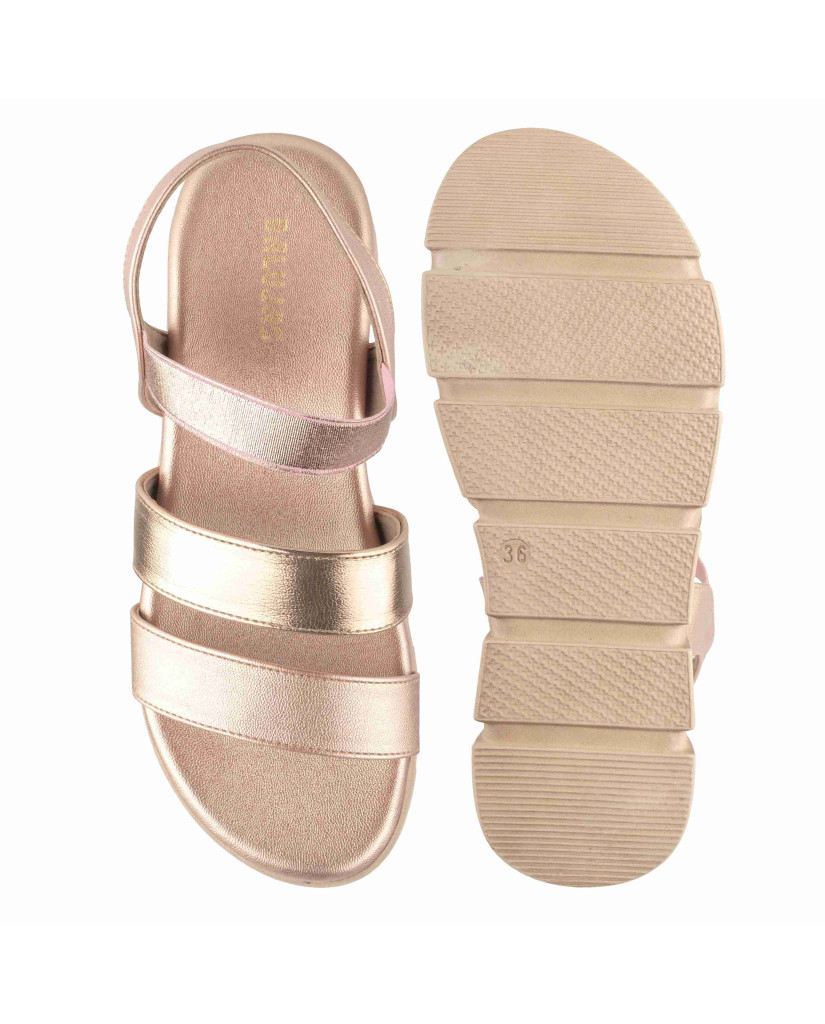 5409: Balujas Rose Gold Wedge Heel Sandals