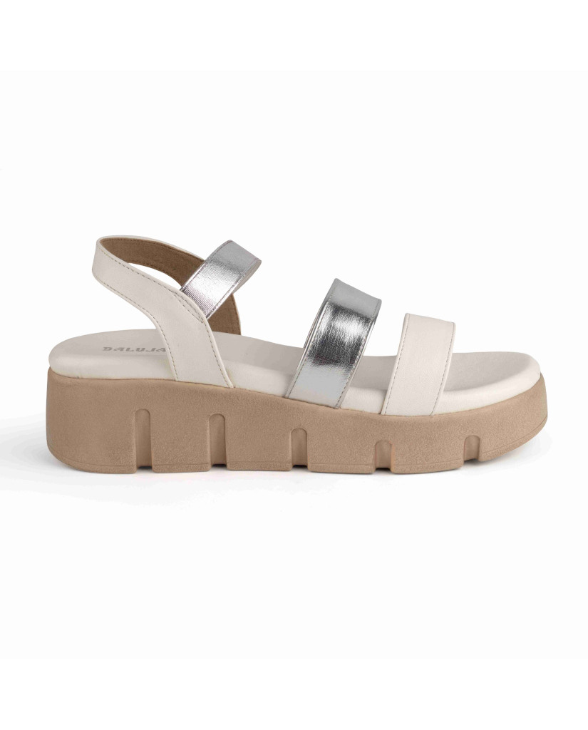 5409: Balujas White Wedge Heel Sandals